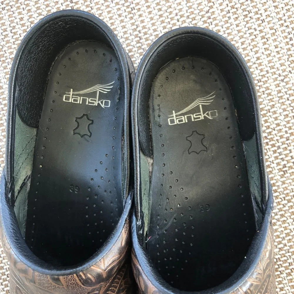 Dansko Brown Patterned Clogs - Picture 3 of 9